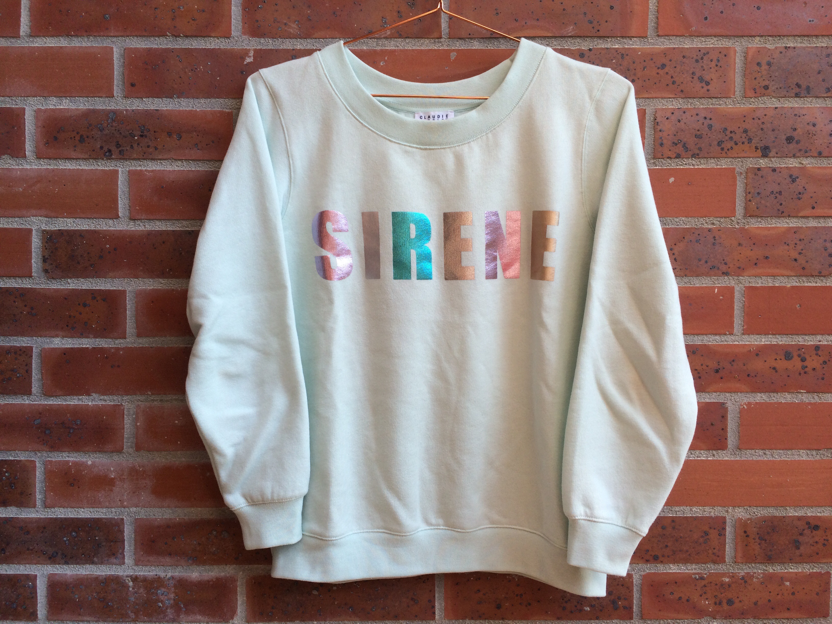 sweat claudie pierlot sirene vert d'eau turquoise